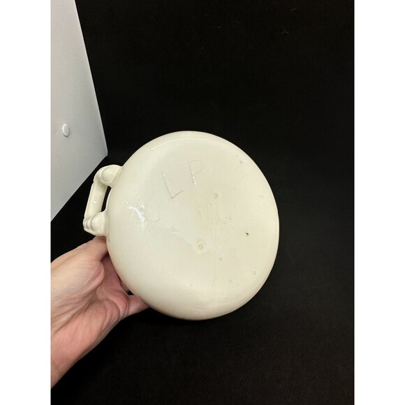 Vintage Handmade Ceramic Covered Casserole Serving Dish 1980s Lid Floral Flowers - Picture 12 of 13